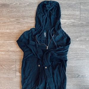 INC BLACK STYLISH LIGHTWEIGHT HOODIE